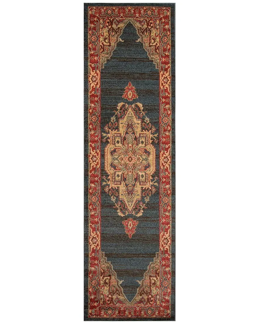 Ghazni Runner Rug - Navy