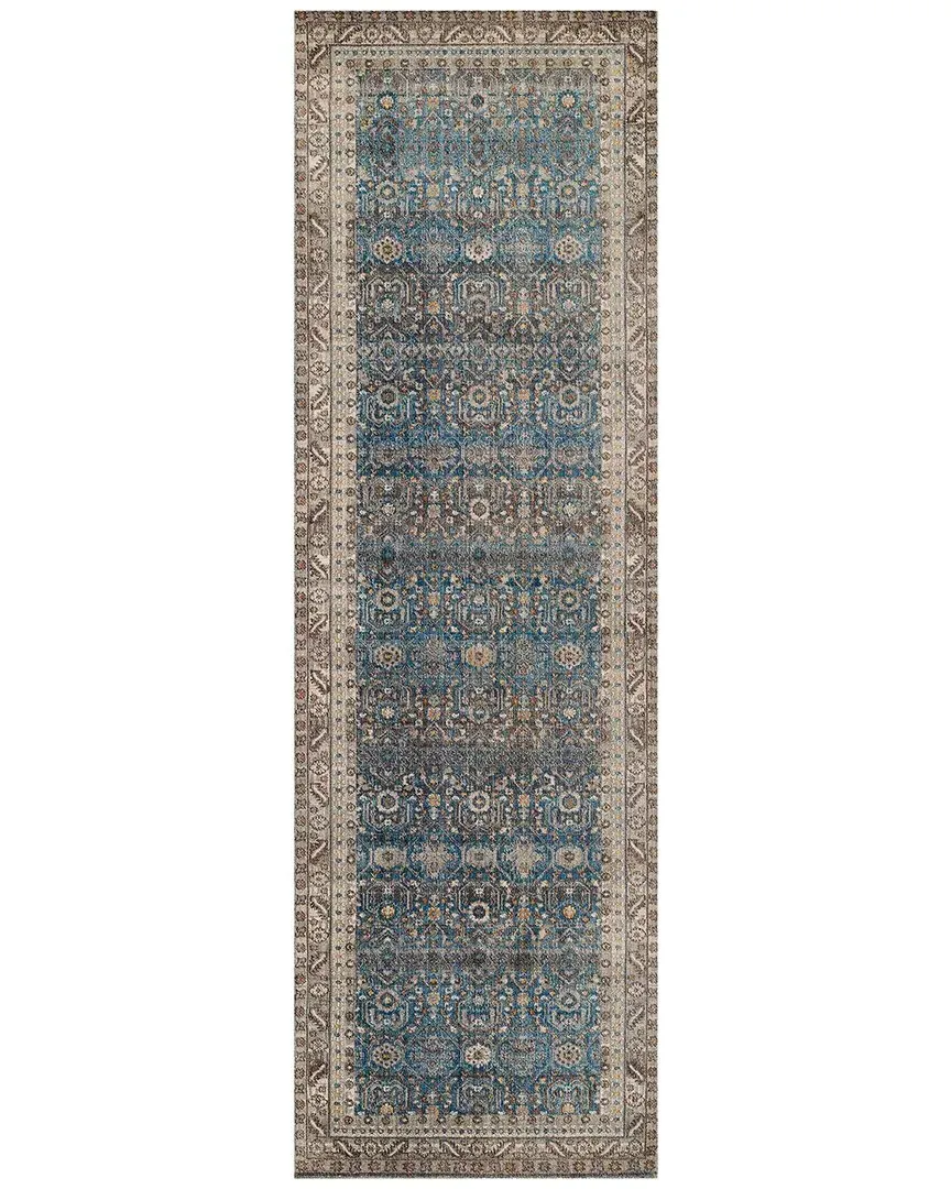 Izmir Traditional Runner Rug - Blue, Polyester