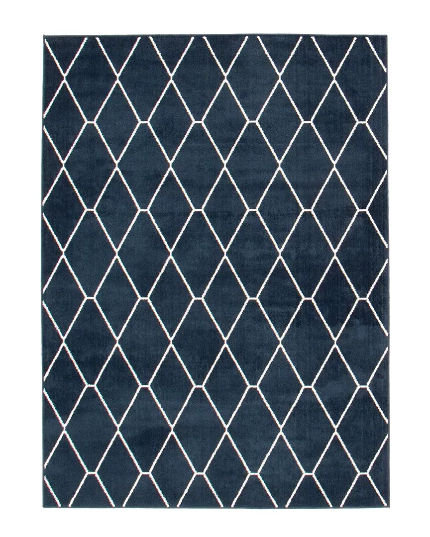 Macy Diamante Geometric Rug - Navy