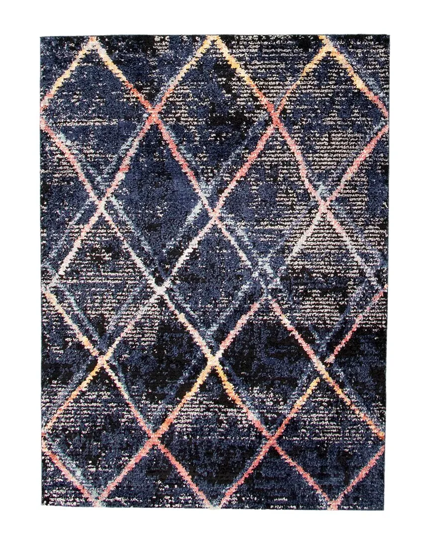 Moroccan Abstract Rug - Navy, Polypropylene