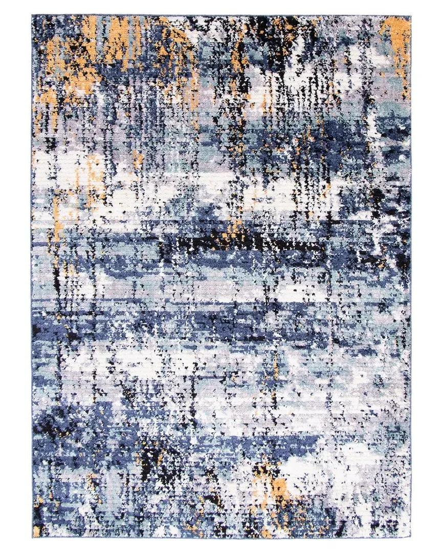 Moroccan Marble Abstract Rug - Blue, Polyester image