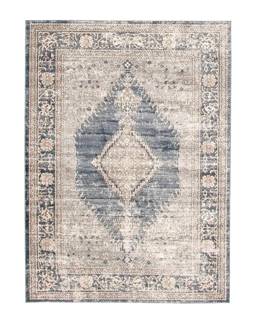 Oregon Bijar Oriental Rug - Blue, Polypropylene