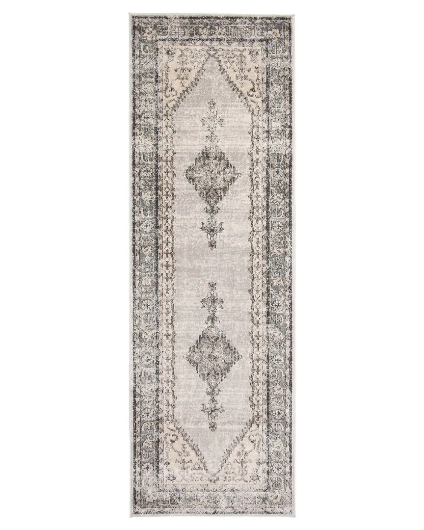 Oregon Bijar Oriental Rug - Light Grey, Polypropylene