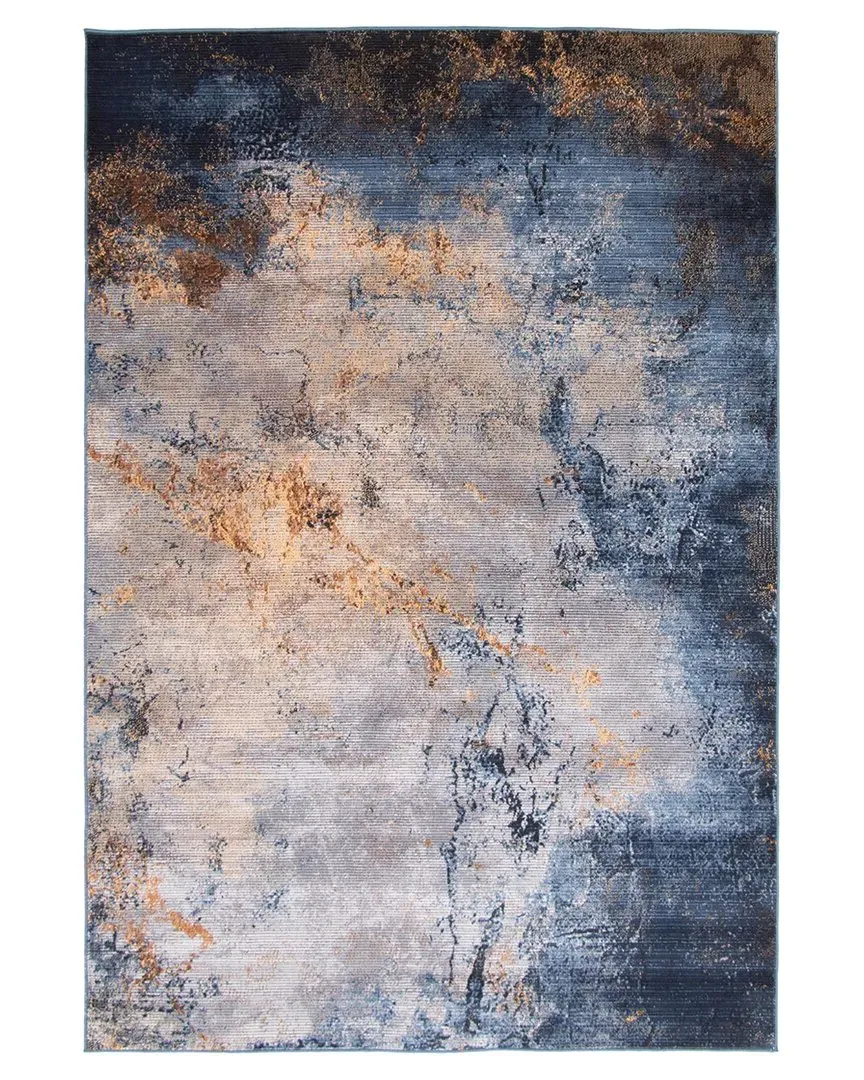 Oxygen Marble Abstract Rug - Blue, Polyester image