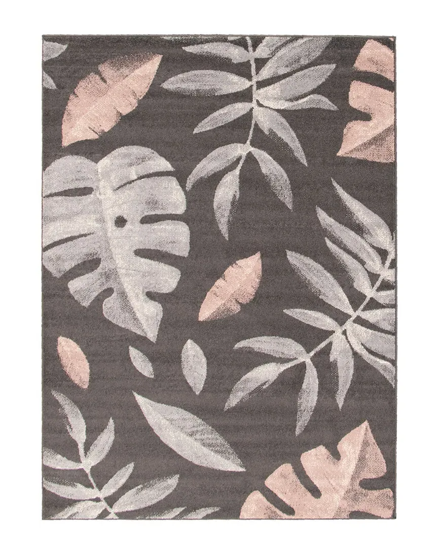 Presly Floral Rug - Anthracite-Pink, Polypropylene image