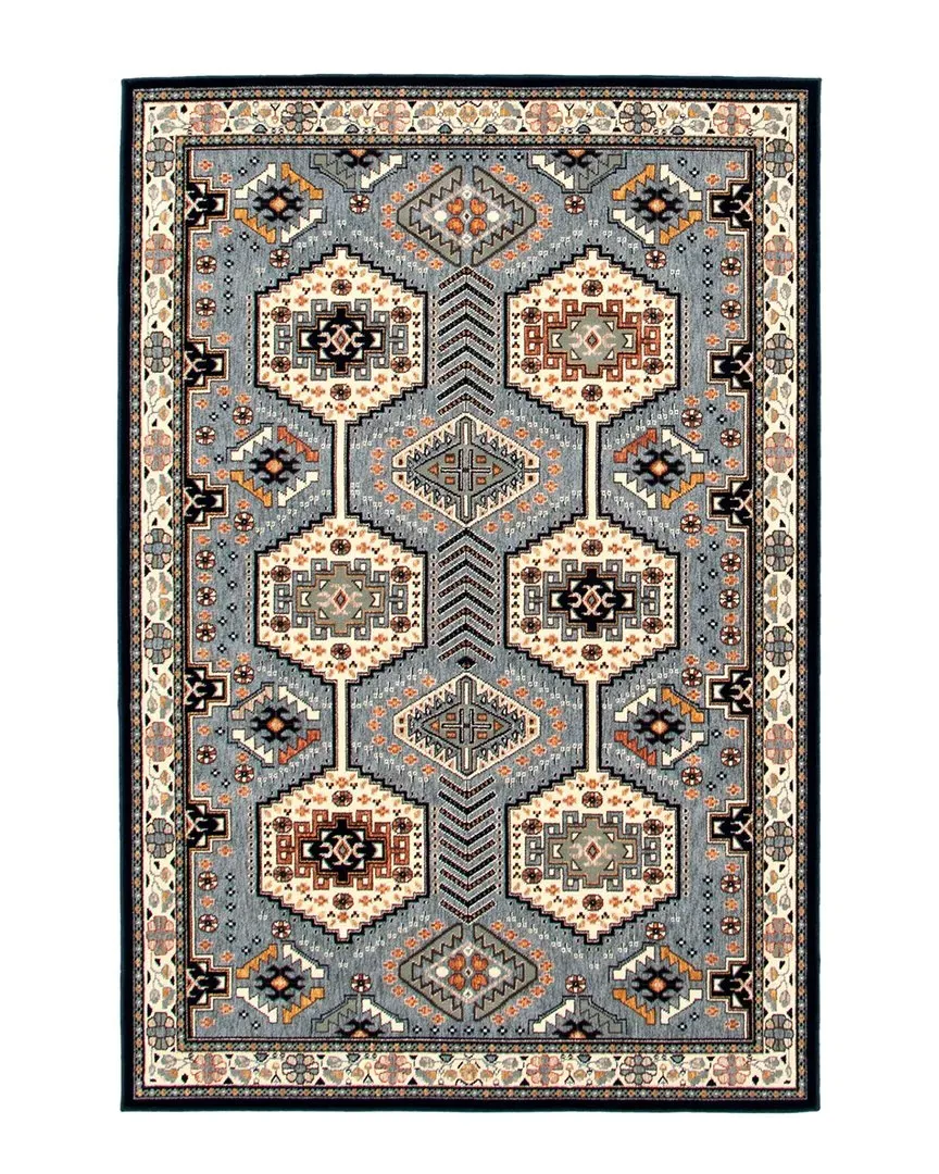 Qashqai Geometric Rug - Aqua, Polypropylene image
