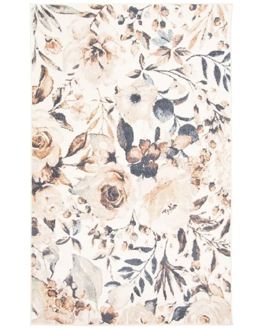 Rosette Area Rug - Ivory, Polyester