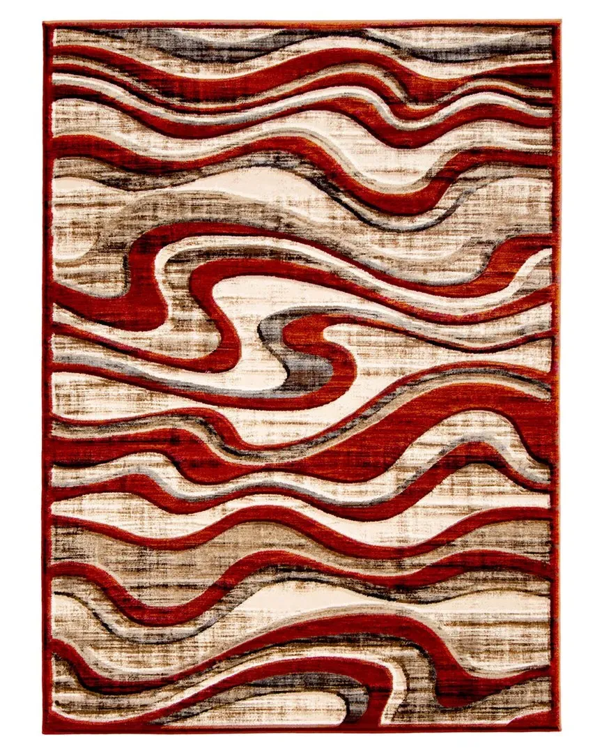 Yasmine Abstract Rug - Red, Polypropylene