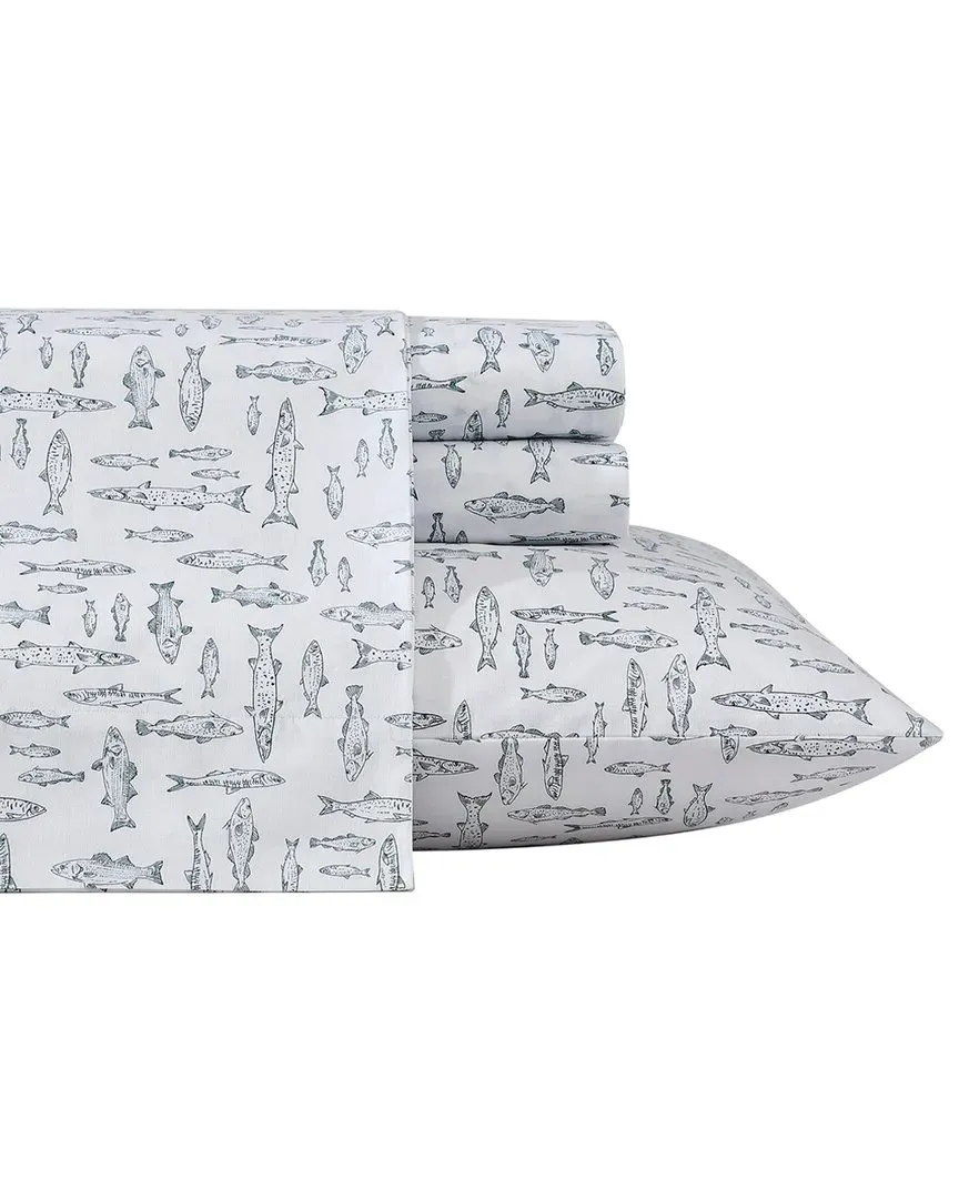 Albright Hill Percale Sheet Set - Green, Cotton