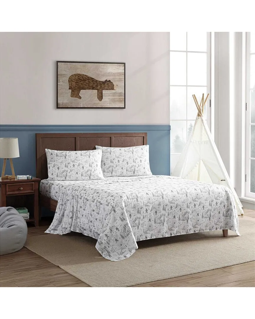 Big Foot Hiking Trip Sheet Set - White, Polyester image