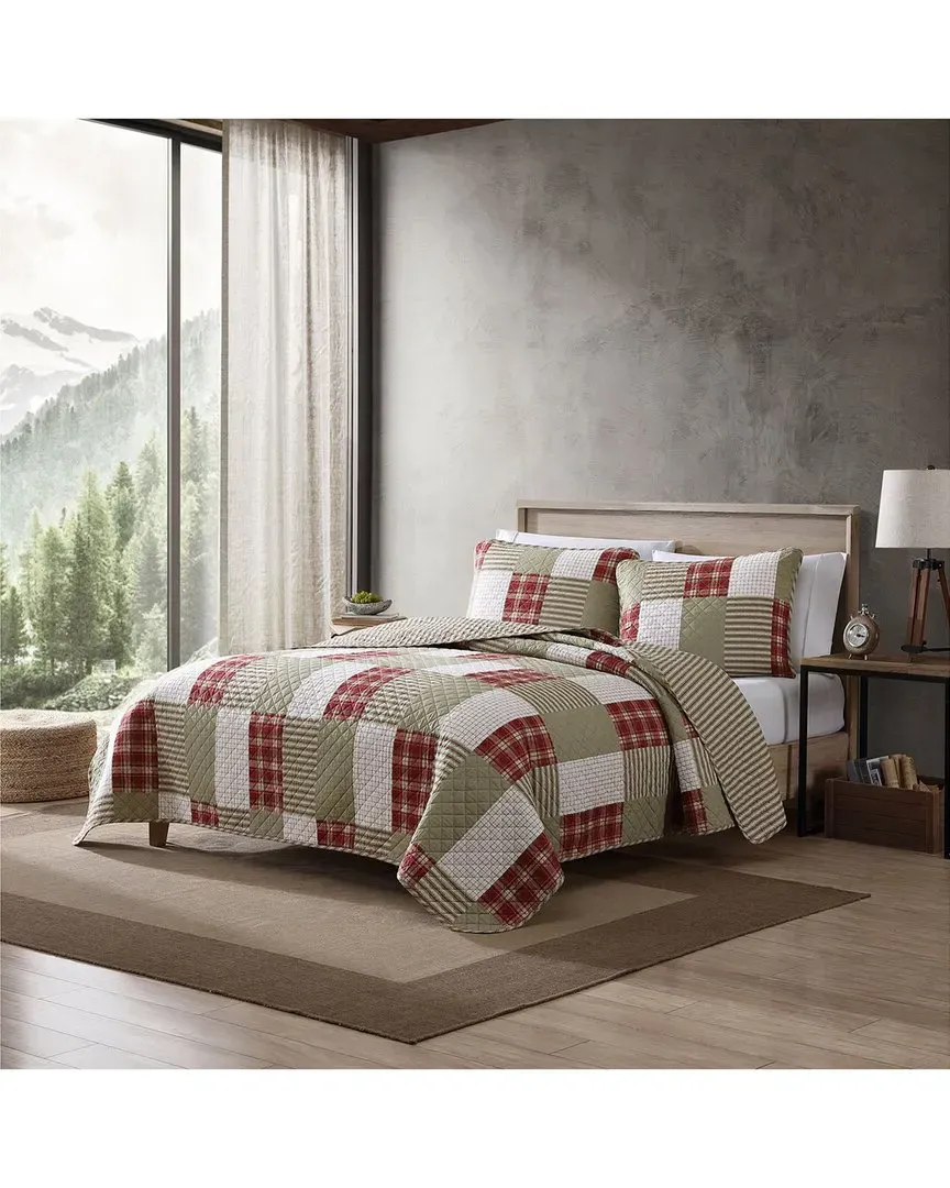 Camano Island Quilt Set - Red, Cotton