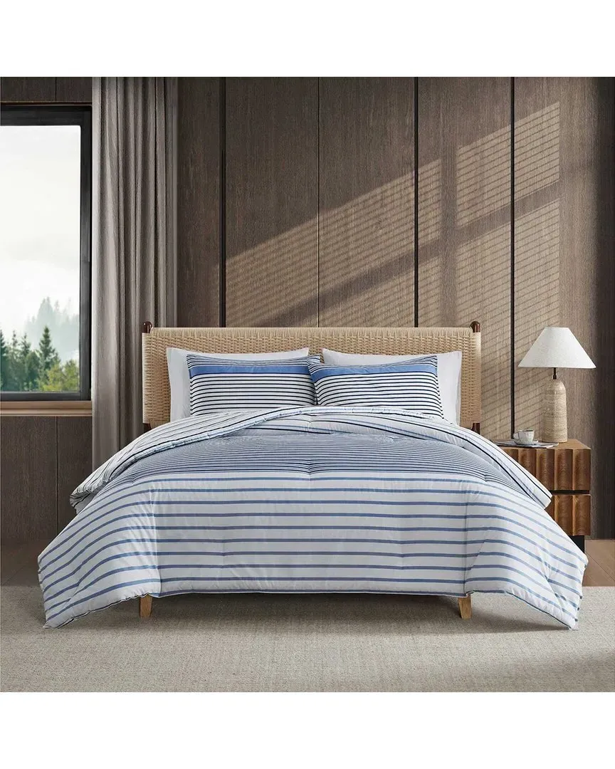 Cooper Stripe Duvet Cover Set - Blue, Cotton image