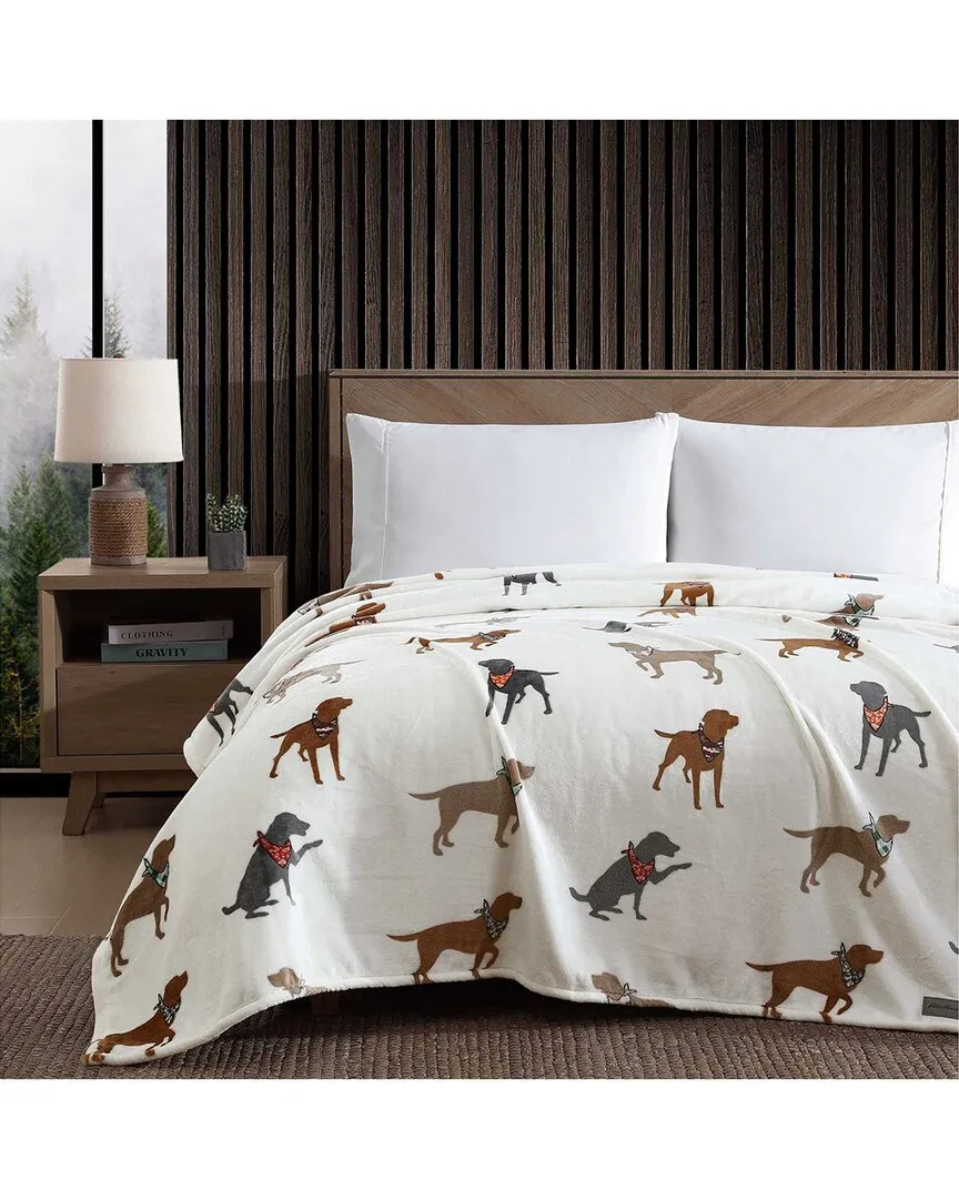 Dogs with Scarves Ultra Soft Plush Fleece Blanket - White image