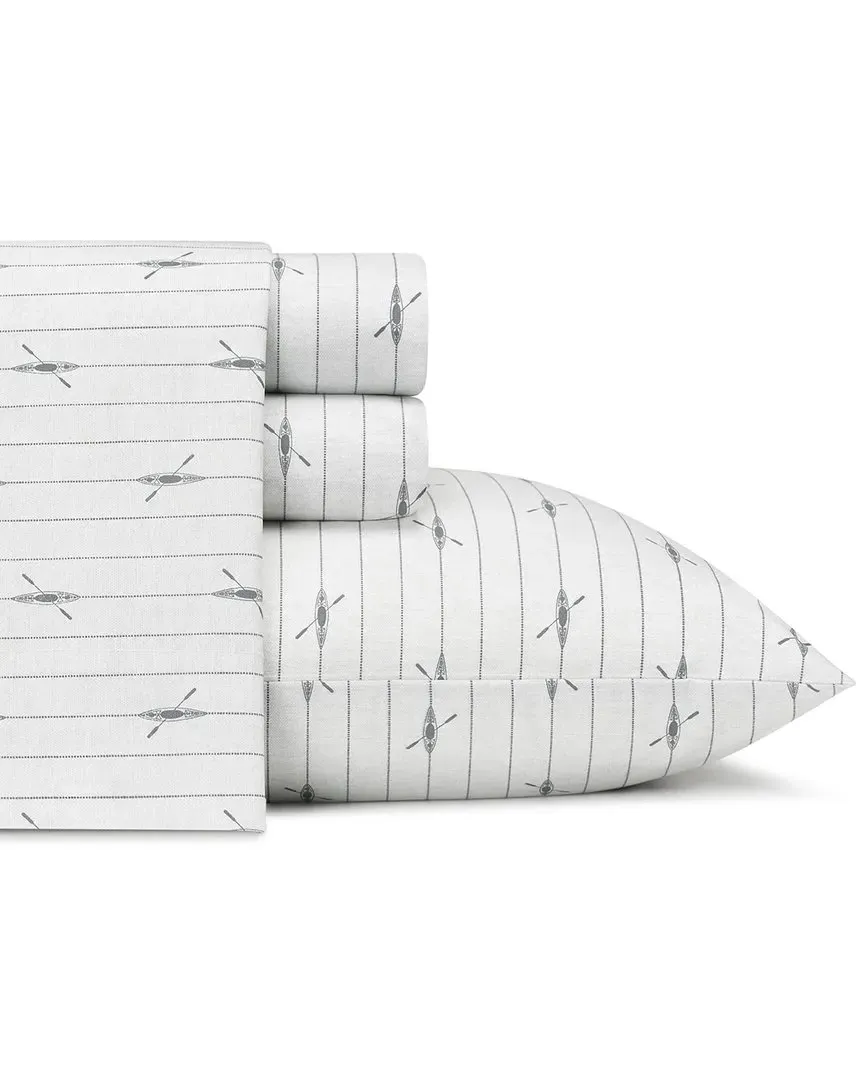 Downstream Twin XL Percale Sheet Set - Cinder, Cotton