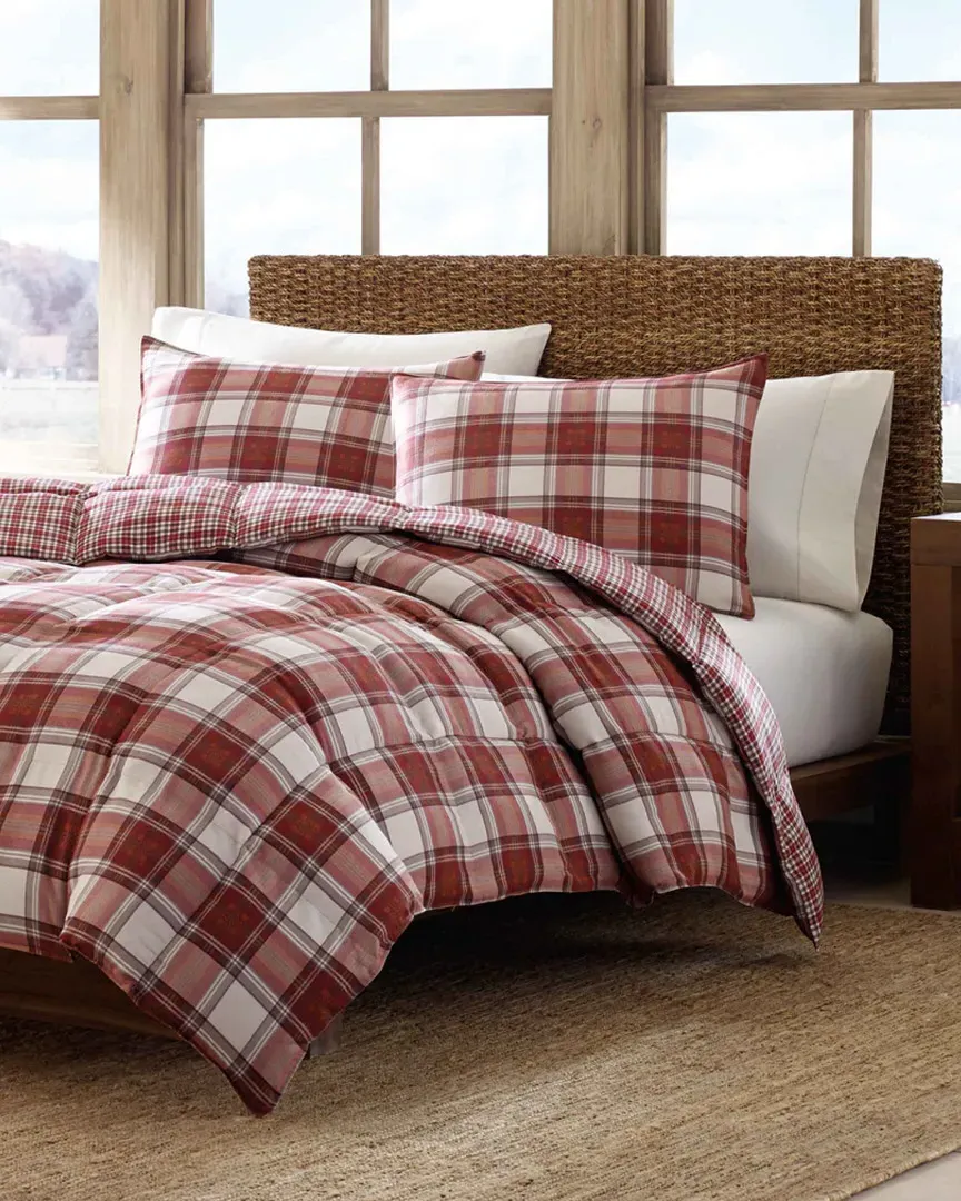 Edgewood Plaid Comforter Set - Red, Cotton