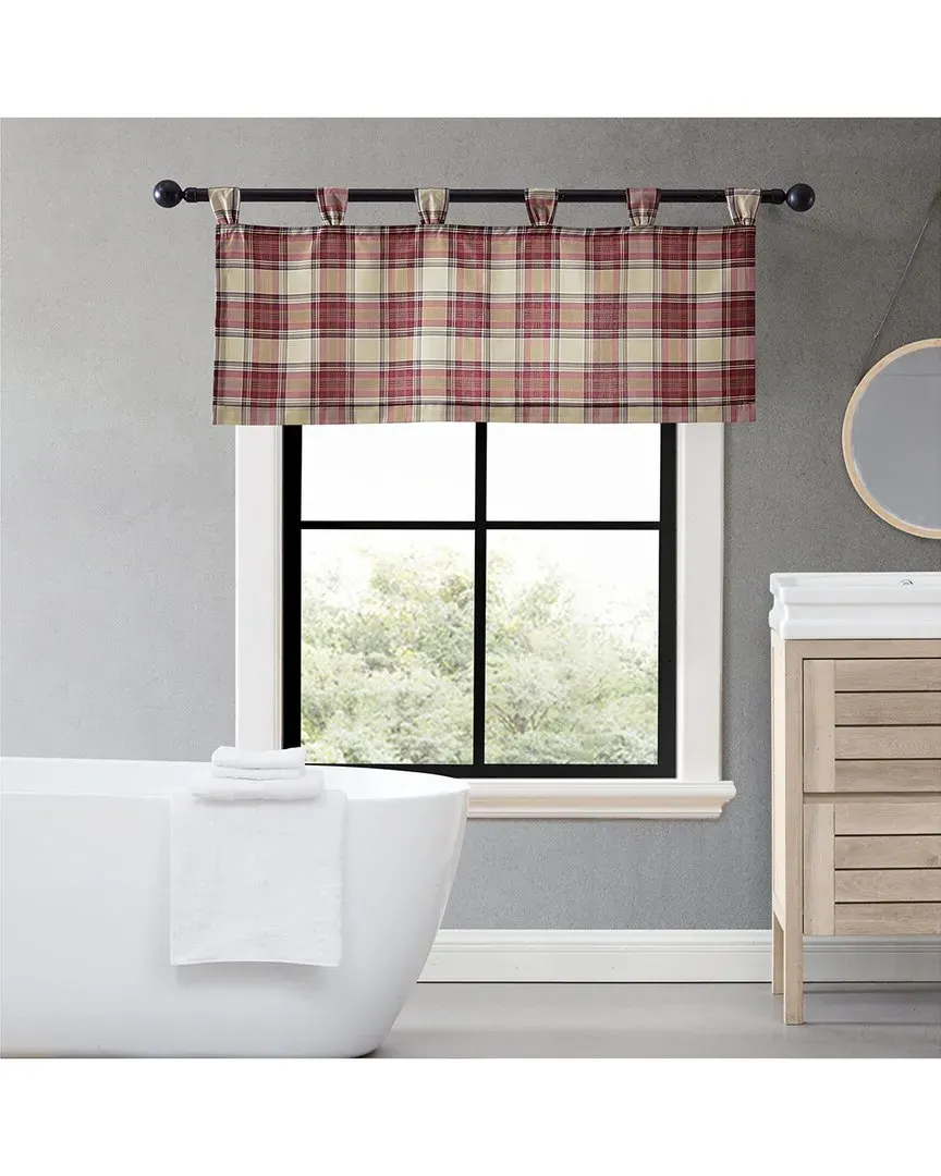 Edgewood Plaid Window Valance - Red, Polyester image