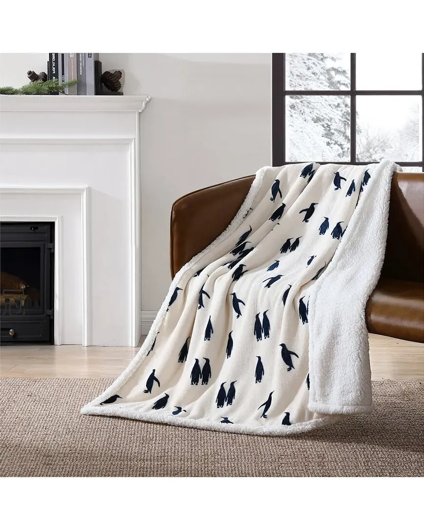 Emporere Penguin Throw - Ivory Navy, Fleece image