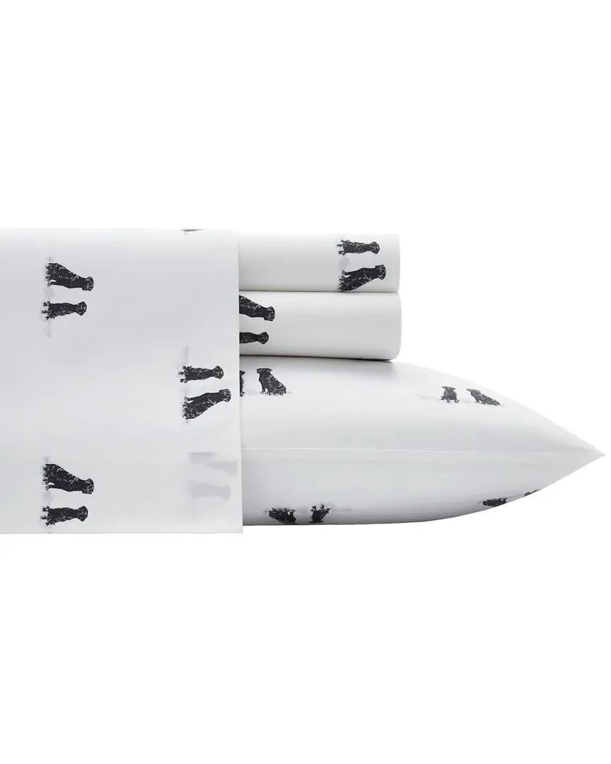 Labrador Fields Percale Sheet Set - White, Cotton