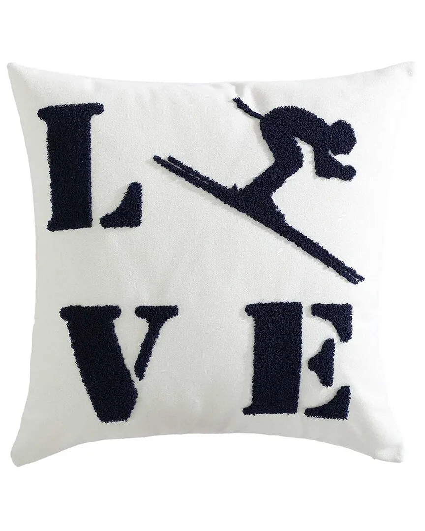 Love Ski Decorative Pillow - Blue, Polyester image
