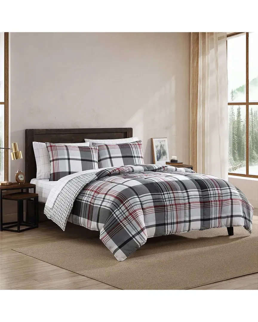 Normandy Plaid Duvet Cover Set - Black Red image