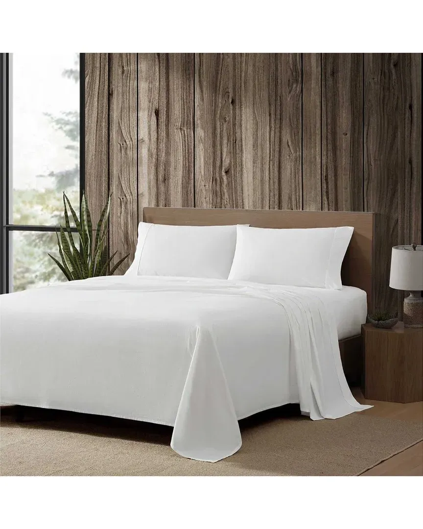 Peached Percale Sheet Set - White, Cotton image