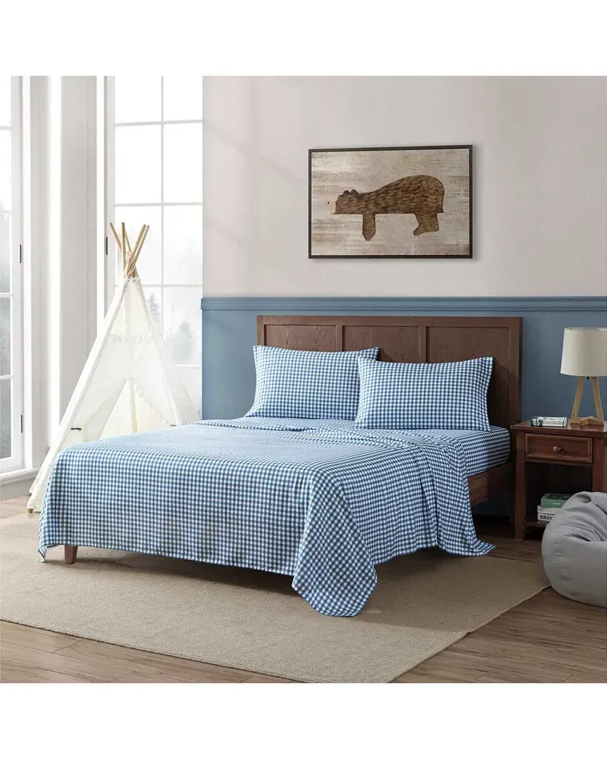 Preston Check Ultra Soft Sheet Set - White, Polyester