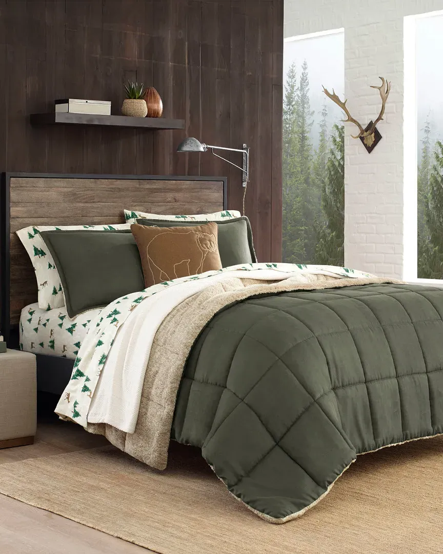 Sherwood Comforter Set - Green, Micro Suede