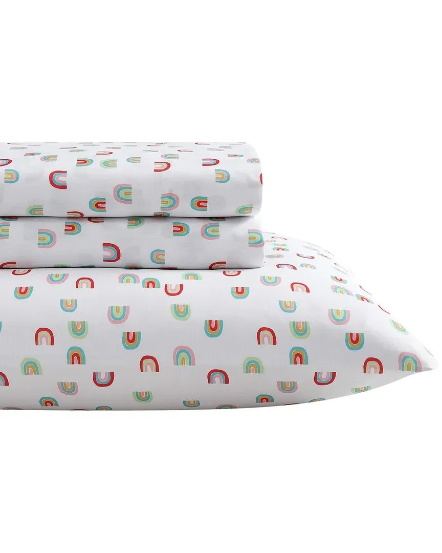 Sunnyvale Rainbow Sheet Set - White, Polyester