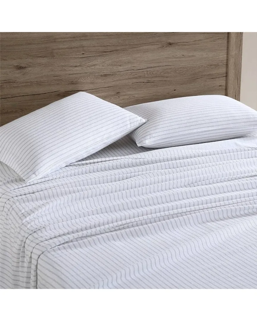 Trail Stripe Twin Flannel Sheet Set - Grey, Cotton