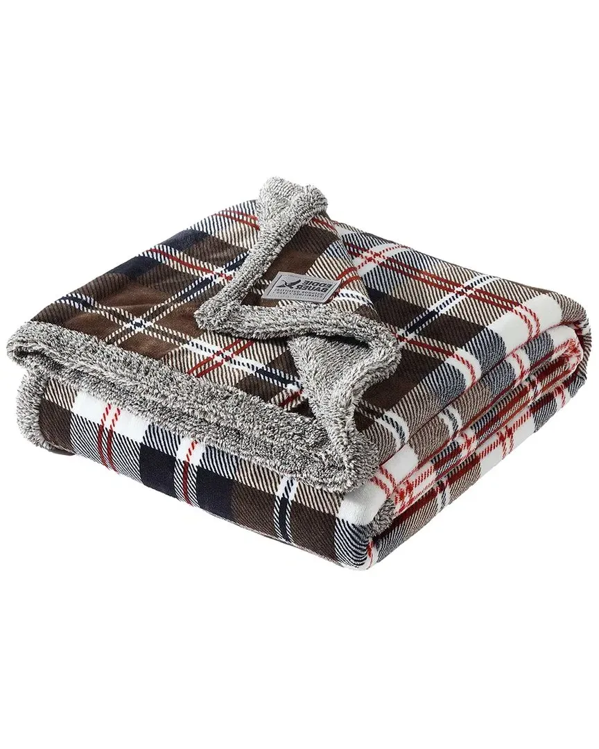 Trailhead Plaid Reversible Throw Blanket - Brown, Polyester