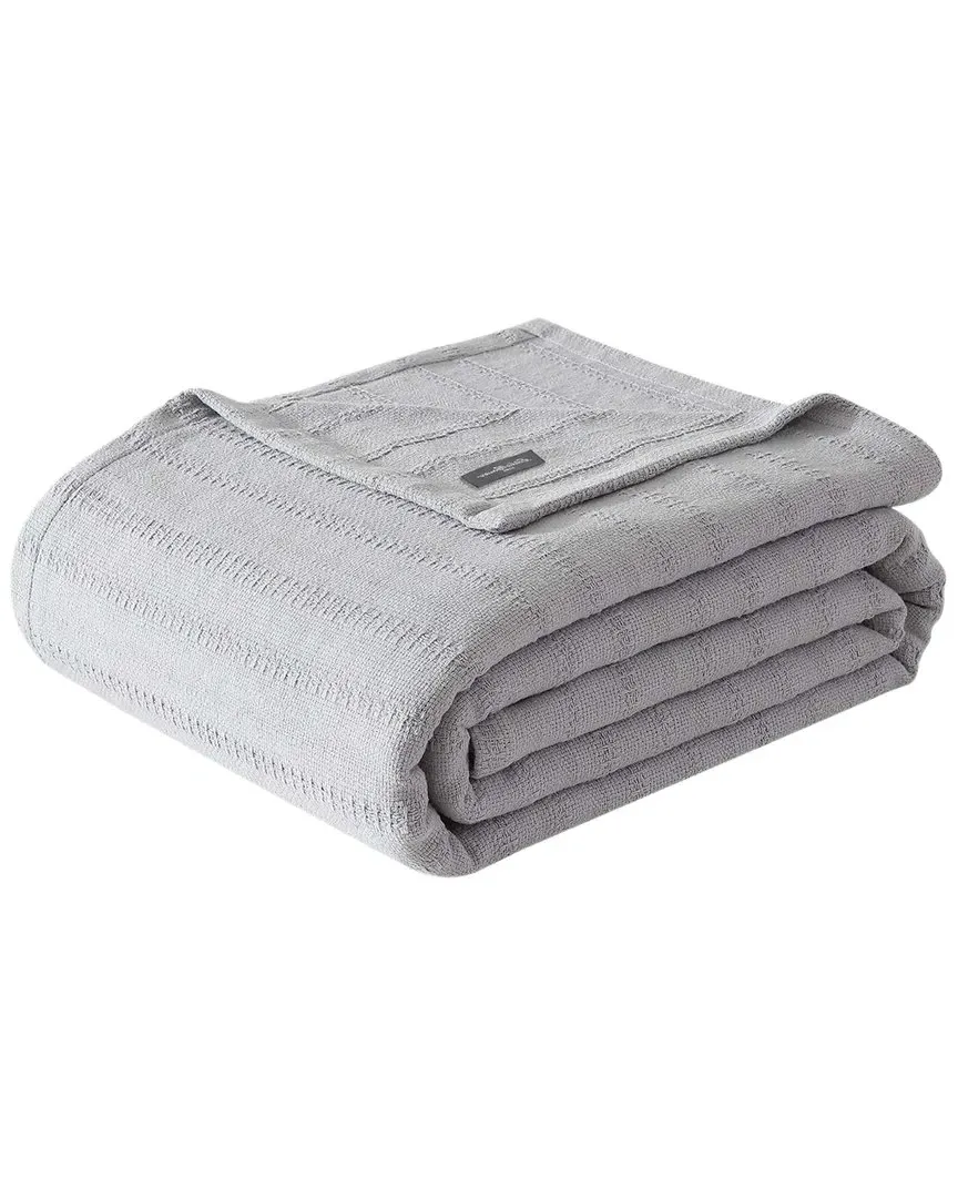 Variegated Weave Stripe Blanket - Grey