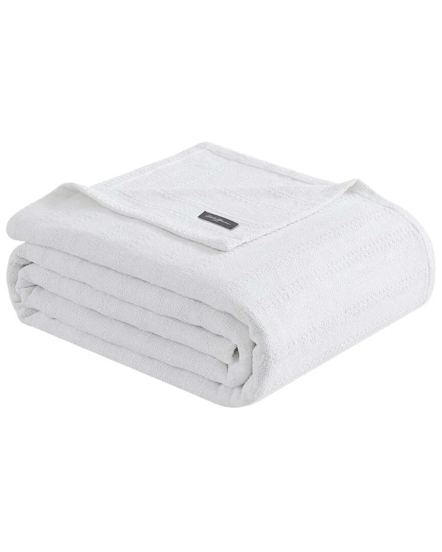 Variegated Weave Stripe Blanket - White