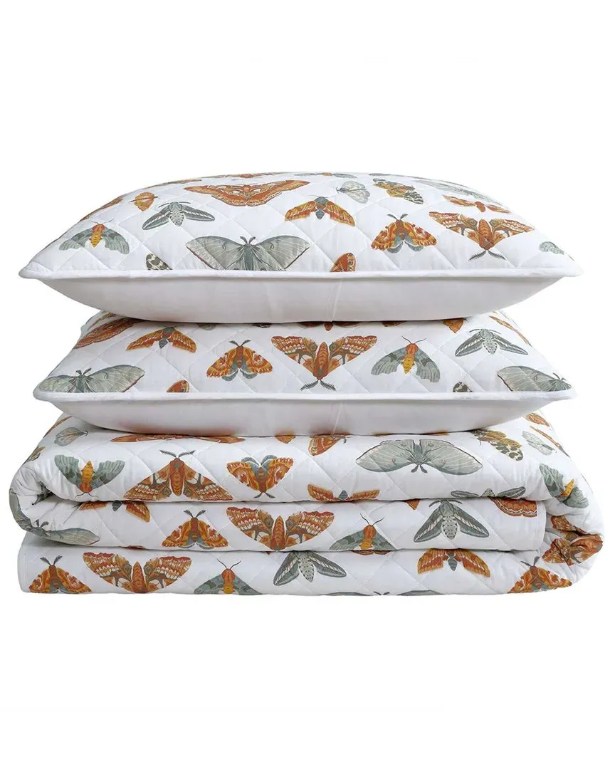 Wilford Butterfly Reversible Quilt Set - Light Beige