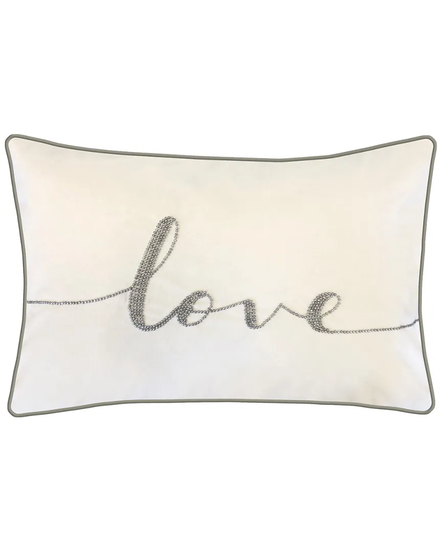 Beaded Love Decorative Pillow - Cream image