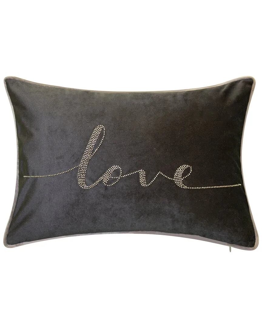 Celebrations Beaded Love Decorative Pillow - Black, Velvet image