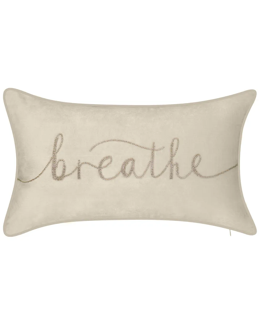Celebrations Breathe Beaded Embroidered Velvet Pillow - Sand
