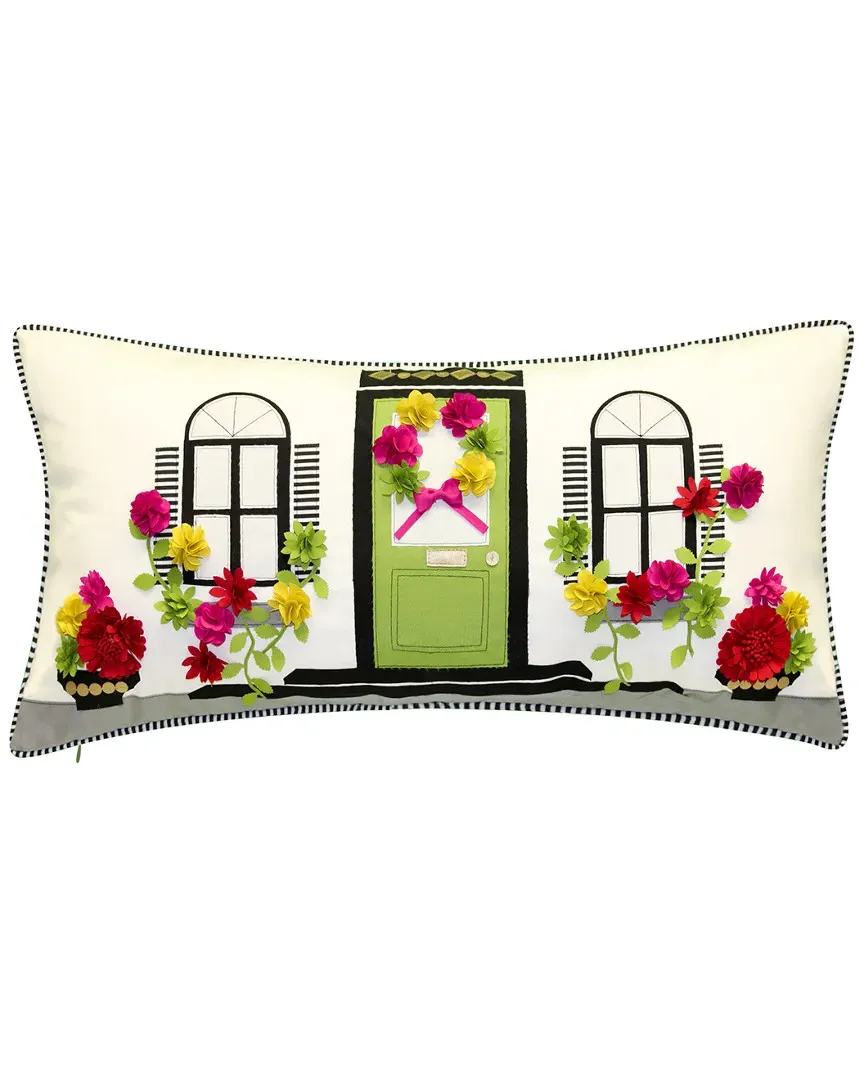 Dimensional Flowers Lumbar Decorative Pillow - Multi