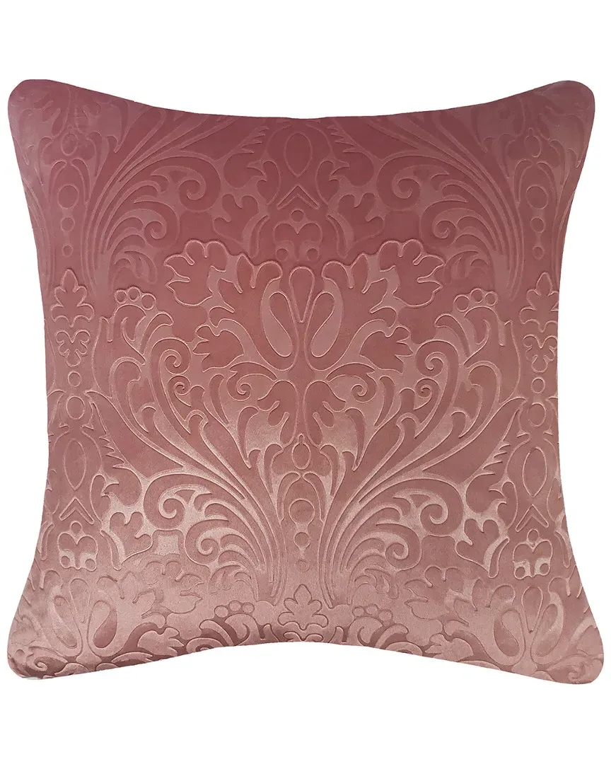 Embossed Panne Velvet Decorative Pillow - Coral image