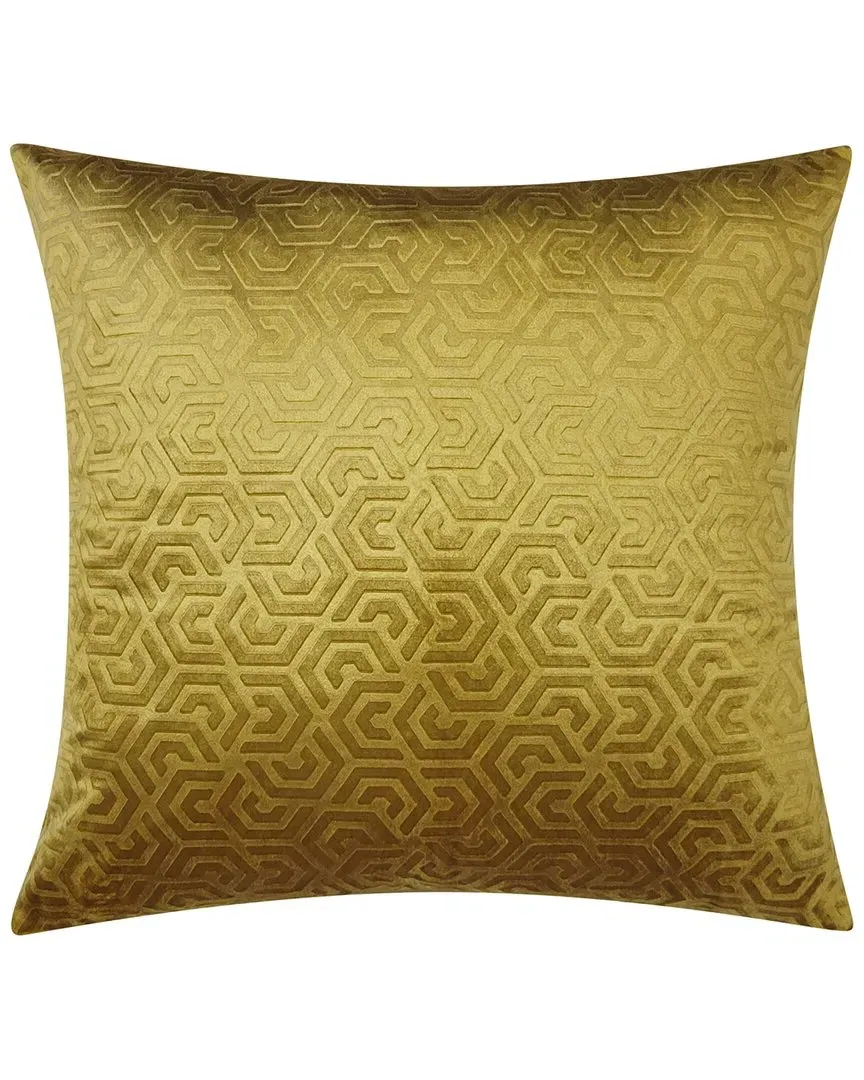 Embossed Velvet Hexagon Maze Decorative Pillow - Gold