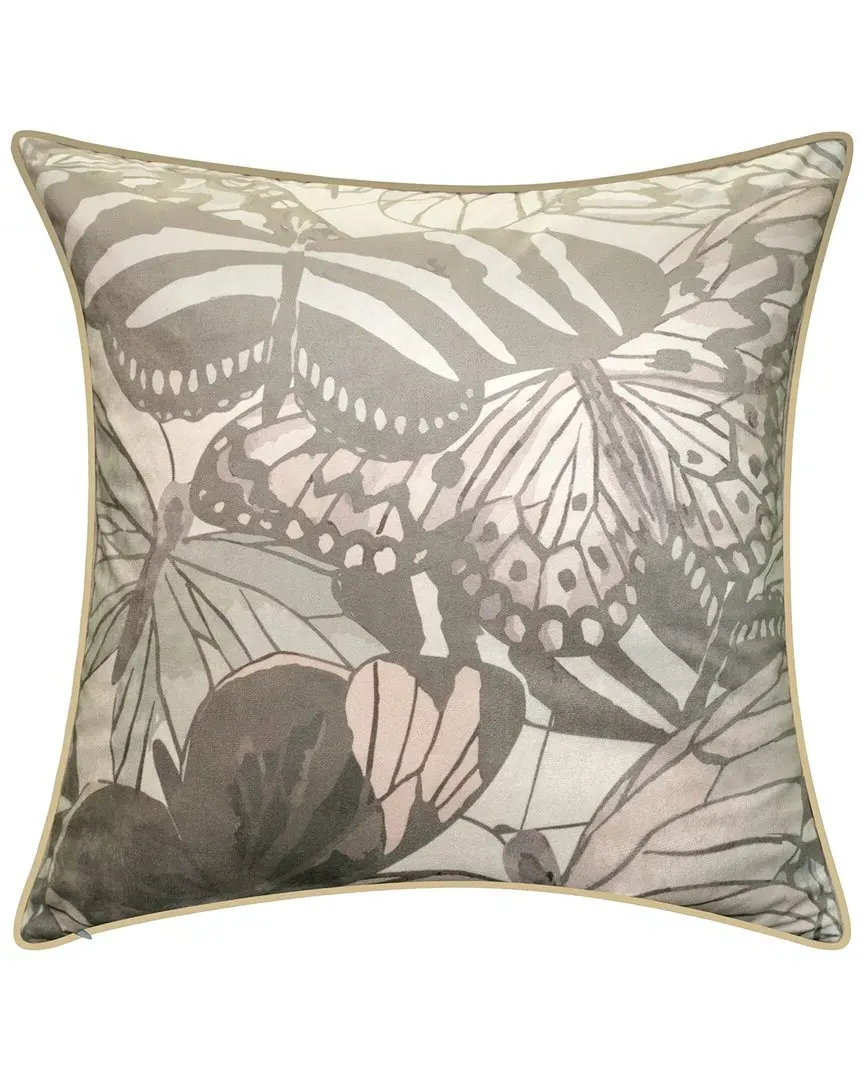 Velvet Bold Butterfly Decorative Pillow - Blush