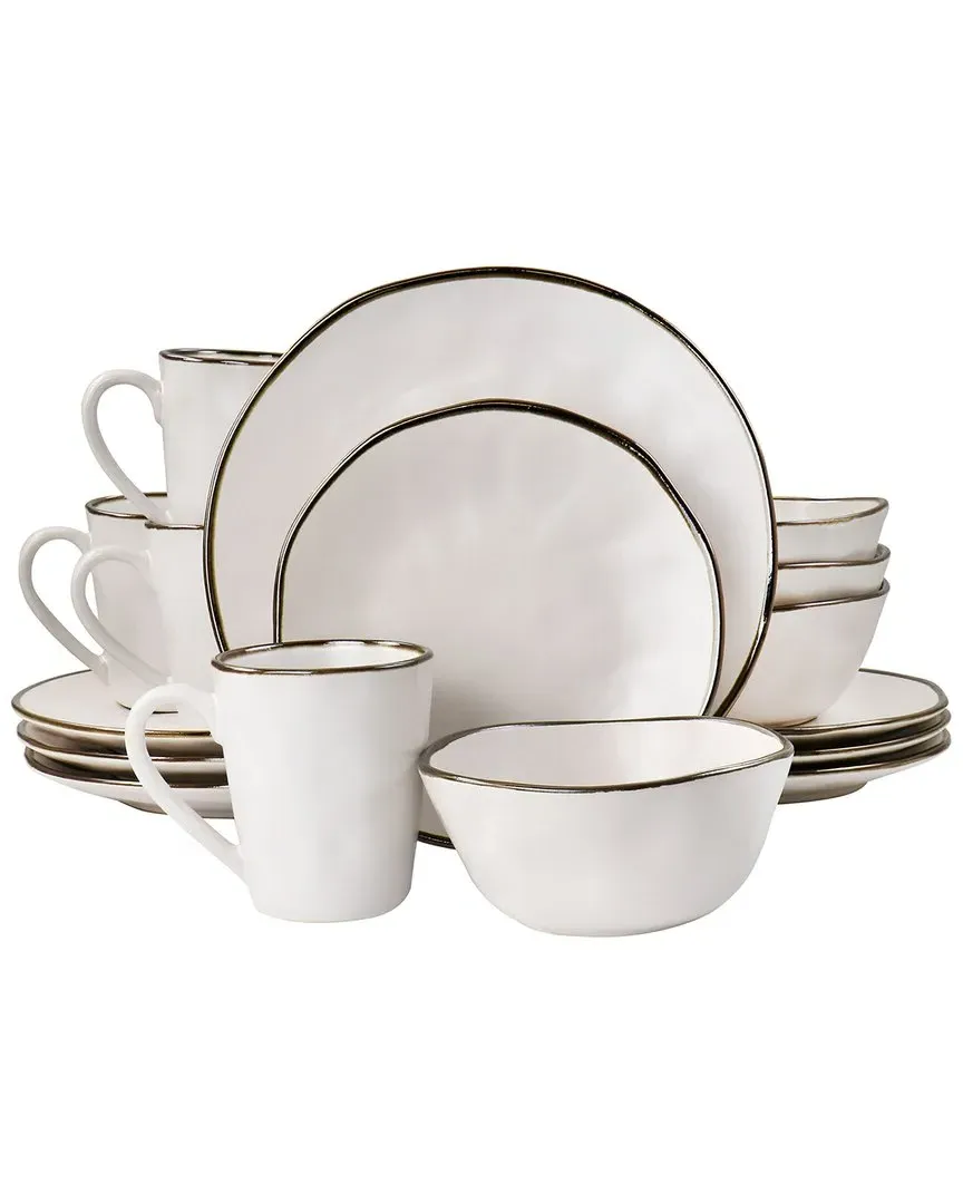 16pc Stoneware Dinnerware Set - White image
