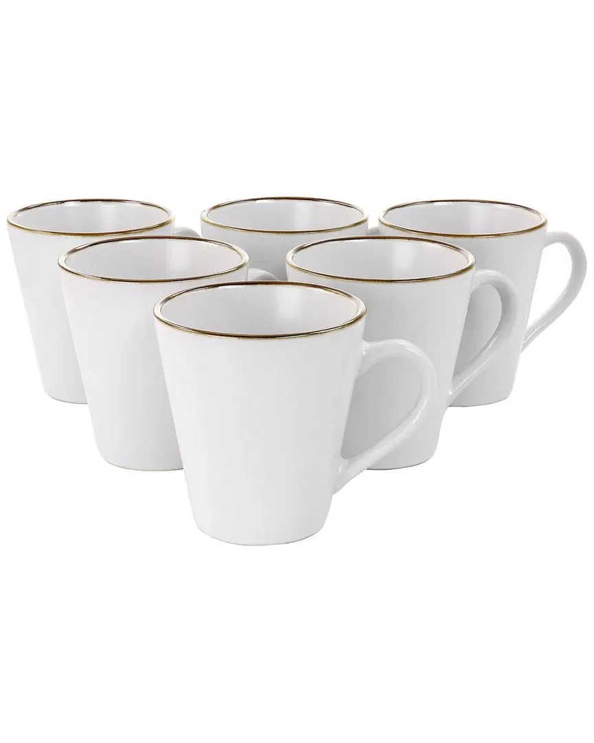 Arthur 6-Piece Mug Set - White, Stoneware