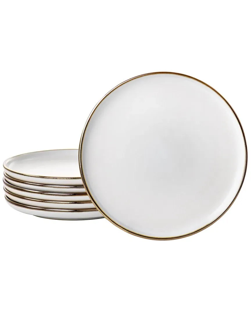 Arthur 6-Piece Salad Plate Set - White, Stoneware