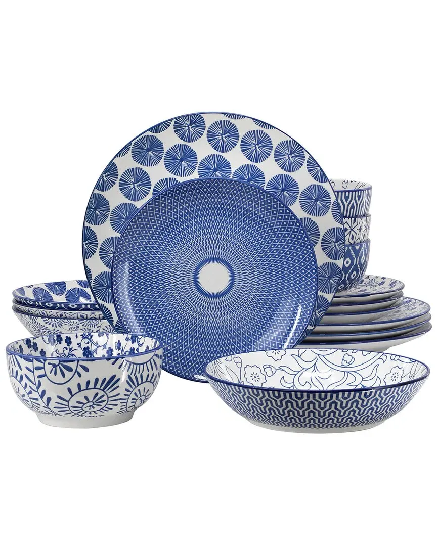 Aurora 16pc Dinnerware Set - Blue, Stoneware