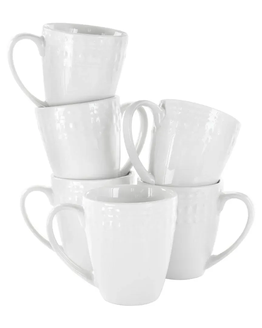 Cara 6-Piece Cup Set - White, Porcelain image