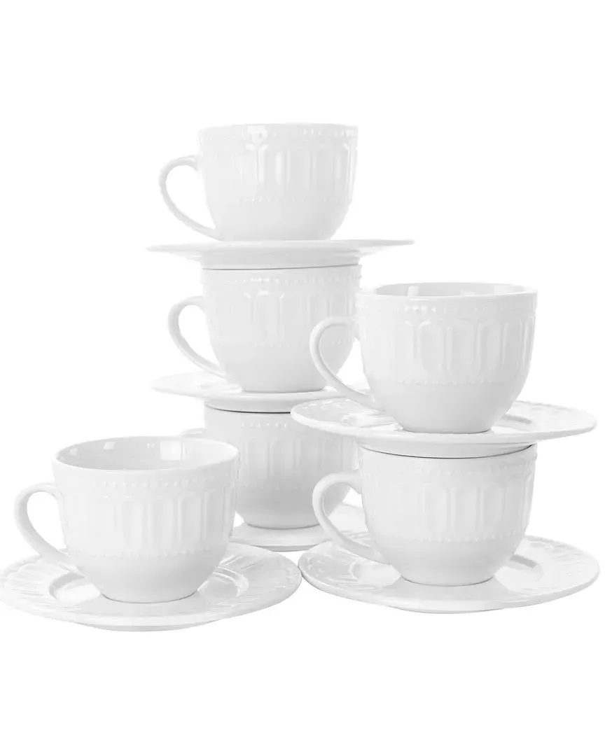 Charlotte 6pc Porcelain Mug Set - White image