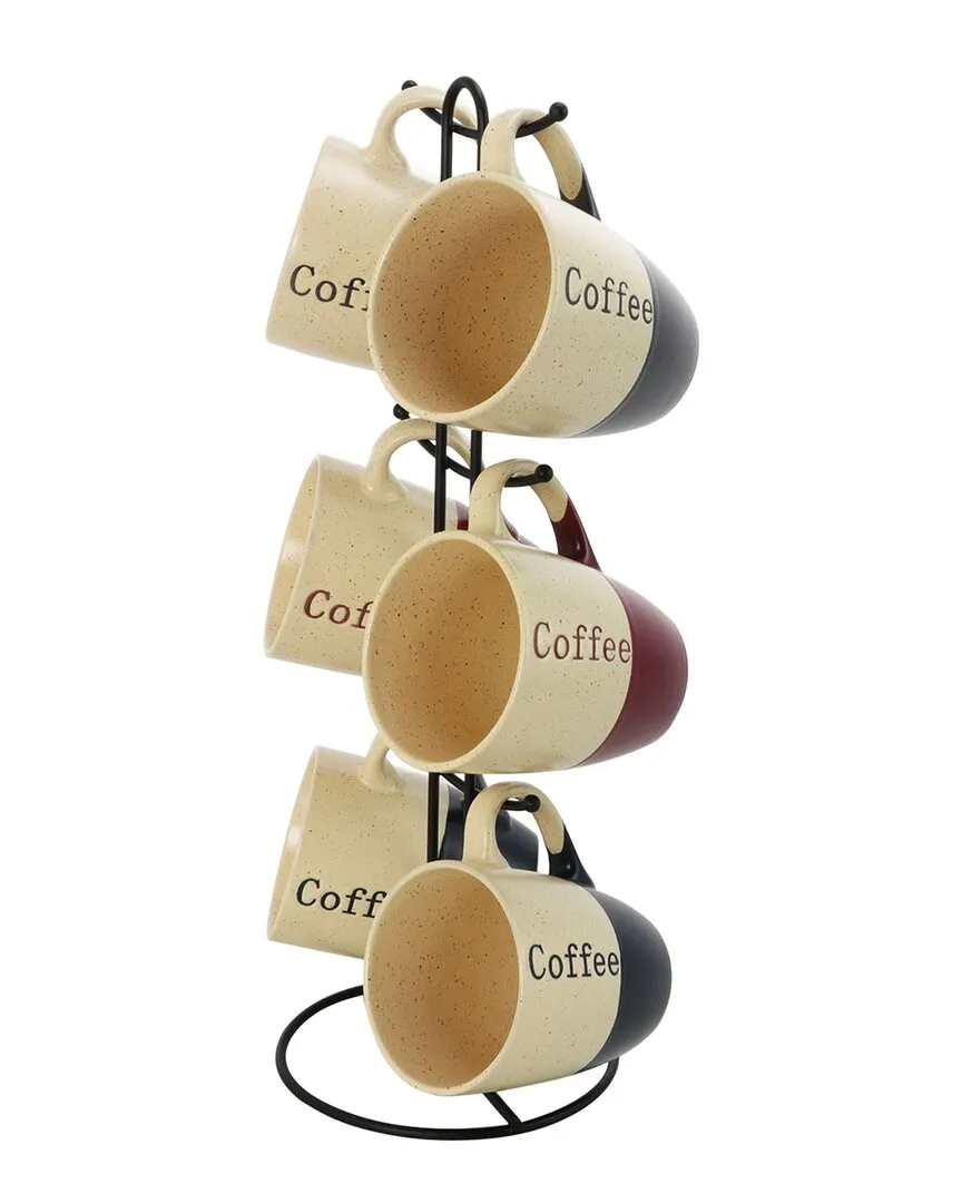Coffee House 6pc Mug Set with Stand