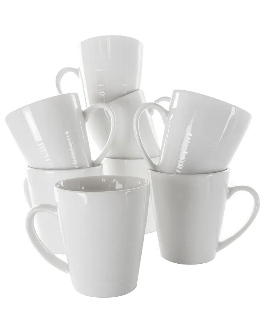 Elama Amie 8-Piece Mug Set - White, Porcelain image