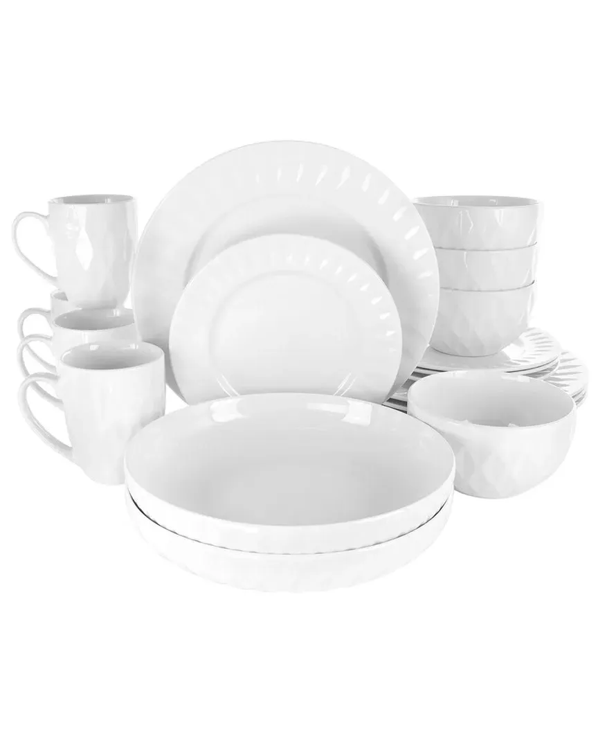 Elama Sienna 18pc Porcelain Dinnerware Set - White image