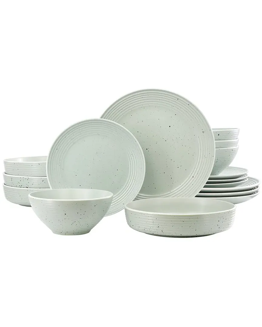 Emilia 16-Piece Dinnerware Set - Light Green, Stoneware